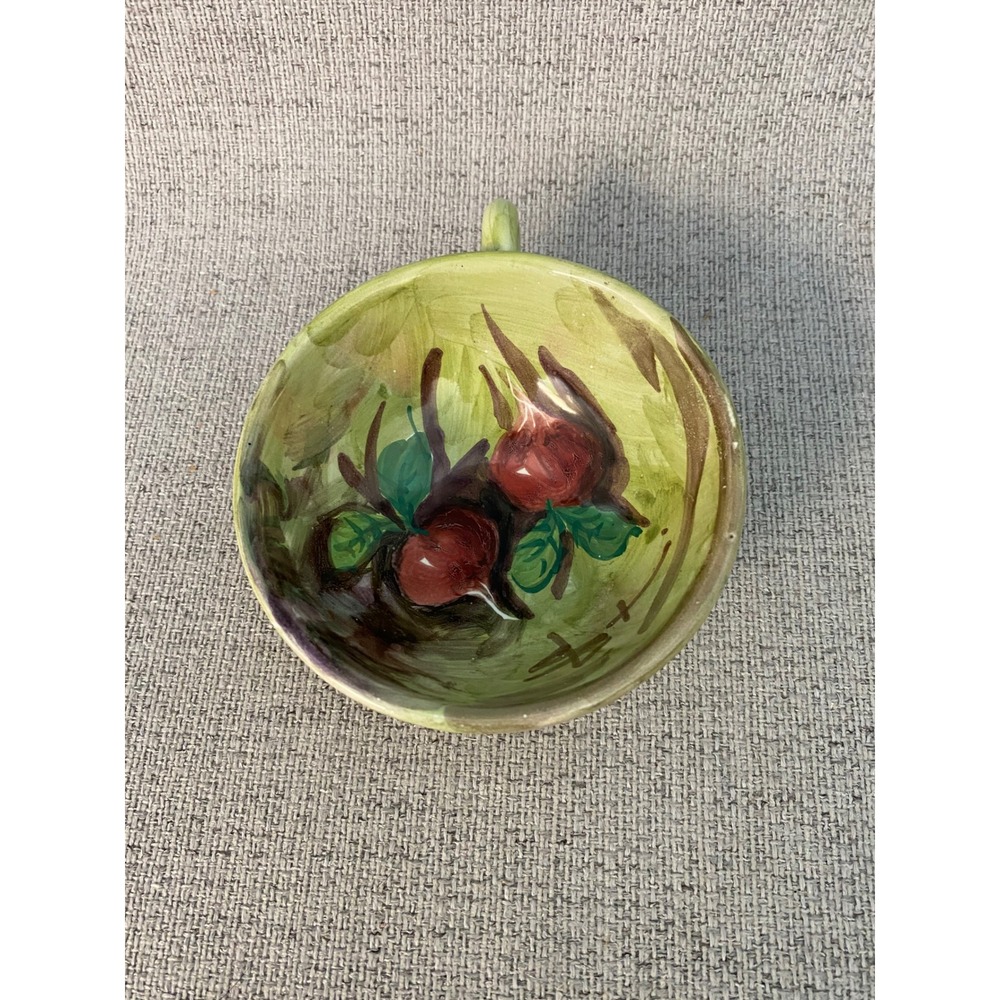 Peasant Village Hand Painted green teacup Italy PV 69121 beets